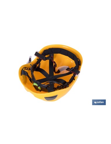 Casque de sécurité industrielle jaune avec régulateur et barbuquejo