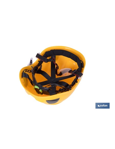 Casque de sécurité industrielle jaune avec régulateur et barbuquejo