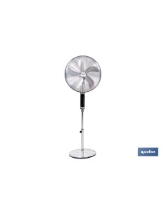 45 cm Metallic Grey Oscillating Floor Fan with Timer and Remote Control