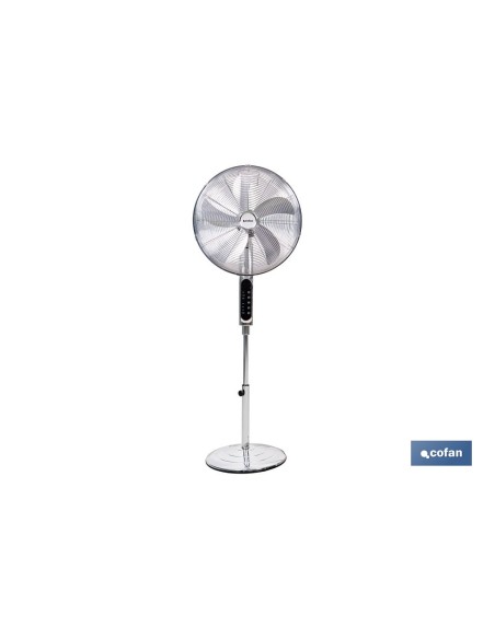 45 cm Metallic Grey Oscillating Floor Fan with Timer and Remote Control