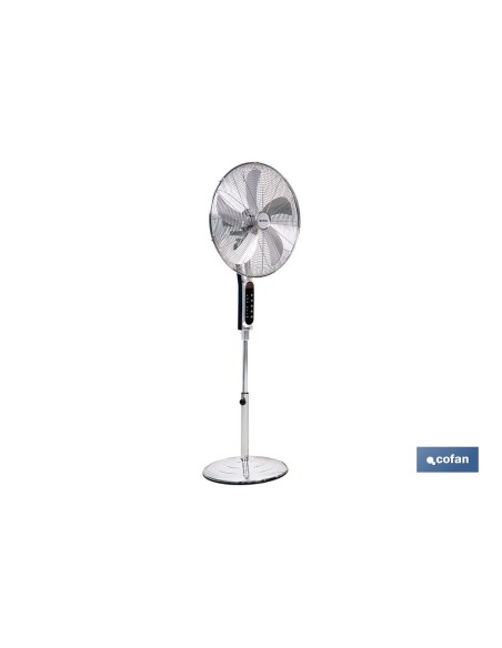 45 cm Metallic Grey Oscillating Floor Fan with Timer and Remote Control