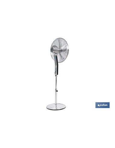 45 cm Metallic Grey Oscillating Floor Fan with Timer and Remote Control
