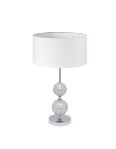 Salaria Side Table Lamp Chrome Textile Shade 35 cm