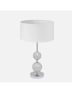 Lampe de table Salaria Chrome Écran Textile 35 cm 2