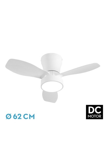 Ventilatore da soffitto Piton 62 cm Bianco con LED integrato 24W e telecomando