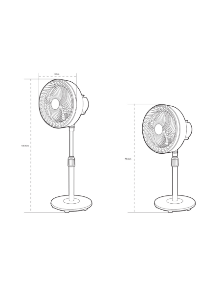 Ventilador de pé Airé motor AC 3 velocidades branco diâmetro 32 cm