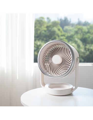 Split Table Fan with AC Motor and Rechargeable 5V Battery