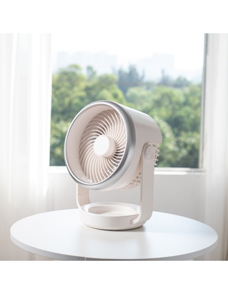 Split Table Fan with AC Motor and Rechargeable 5V Battery