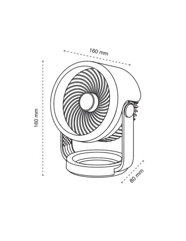 Split Table Fan with AC Motor and Rechargeable 5V Battery