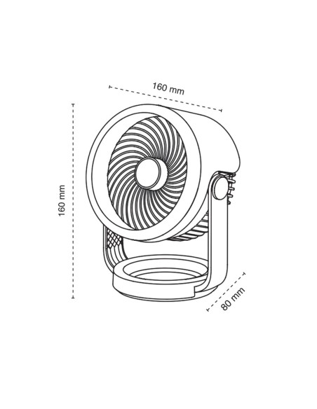 Split Table Fan with AC Motor and Rechargeable 5V Battery