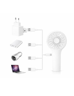 Ventilateur de main rechargeable Travel blanc 3 vitesses 2