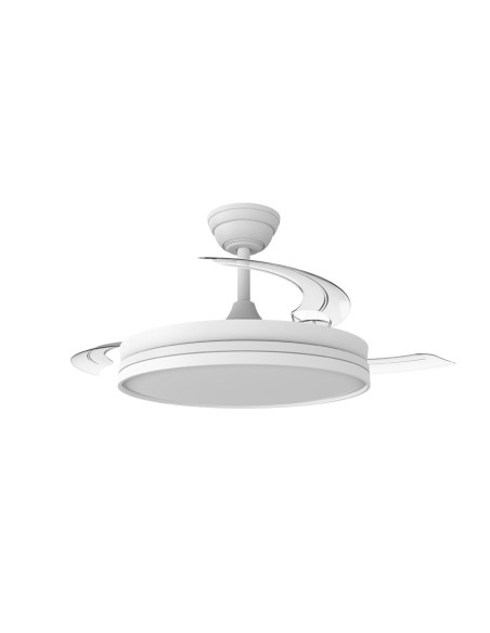 Ventola da soffitto Ferro Eco 48W con pale retrattili e telecomando