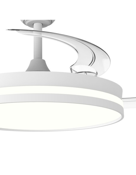 Ventola da soffitto Ferro Eco 48W con pale retrattili e telecomando