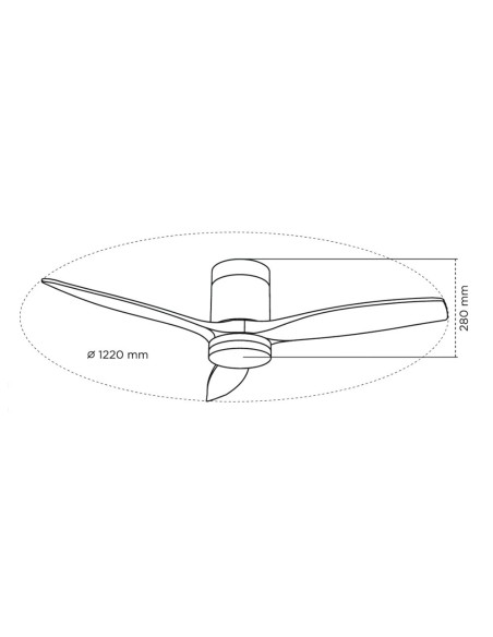 Ventilatore da soffitto LED Nine Eco 20W con luce CCT e telecomando