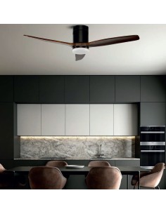 Ventilatore da soffitto Nine Eco Nero 122 cm con luce LED CCT e telecomando 2