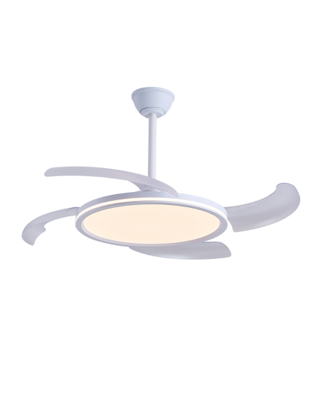 Ventilatore LED Key Plus Bianco con pale retrattili e telecomando