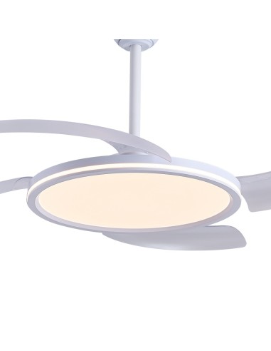 Ventilatore LED Key Plus Bianco con pale retrattili e telecomando