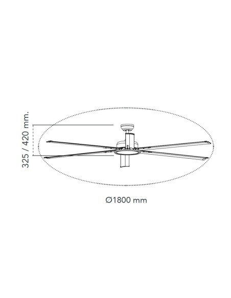 Deckenventilator Avon 180 cm schwarz DC-Motor mit LED-Licht