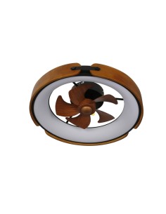 Deckenventilator Messer 50 cm aus rostfarbenem Stahl mit dimmbarem LED