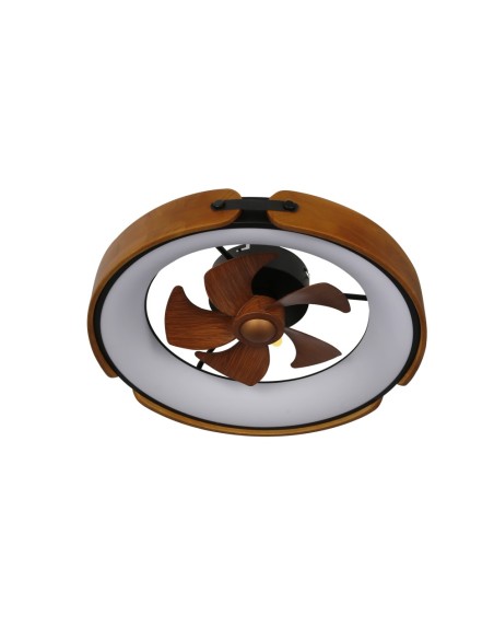 Deckenventilator Messer 50 cm aus rostfarbenem Stahl mit dimmbarem LED