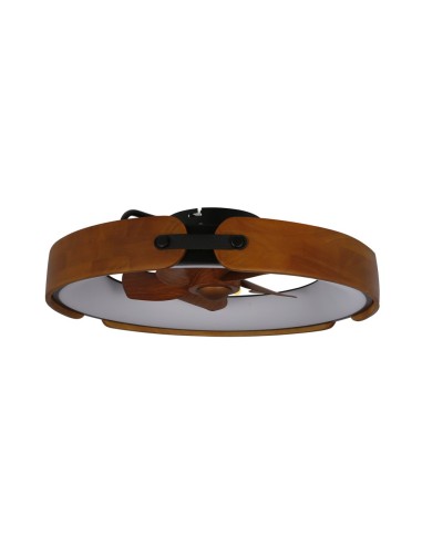 Deckenventilator Messer 50 cm aus rostfarbenem Stahl mit dimmbarem LED