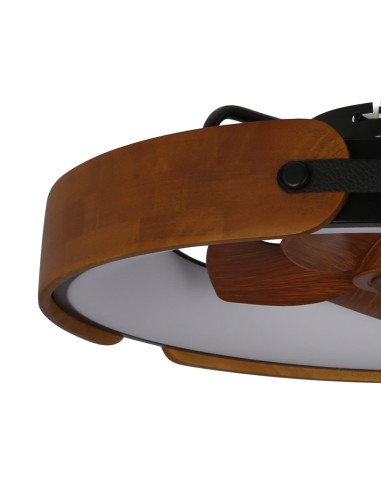 Deckenventilator Messer 50 cm aus rostfarbenem Stahl mit dimmbarem LED