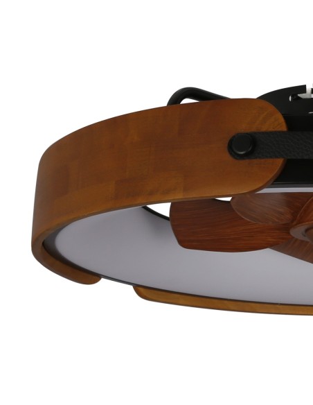Deckenventilator Messer 50 cm aus rostfarbenem Stahl mit dimmbarem LED