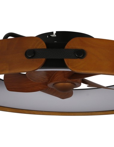 Deckenventilator Messer 50 cm aus rostfarbenem Stahl mit dimmbarem LED