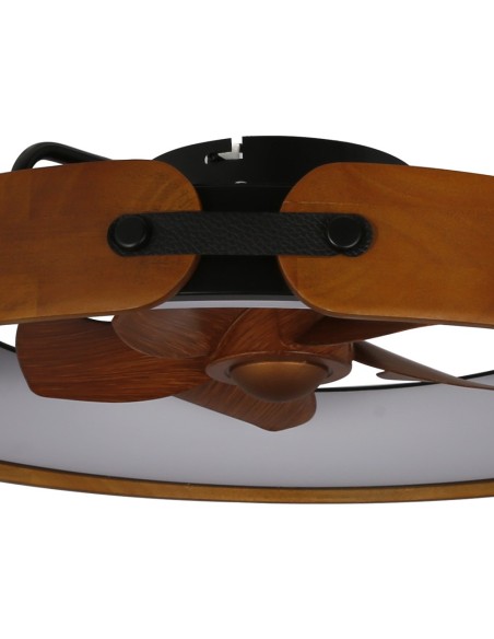 Deckenventilator Messer 50 cm aus rostfarbenem Stahl mit dimmbarem LED