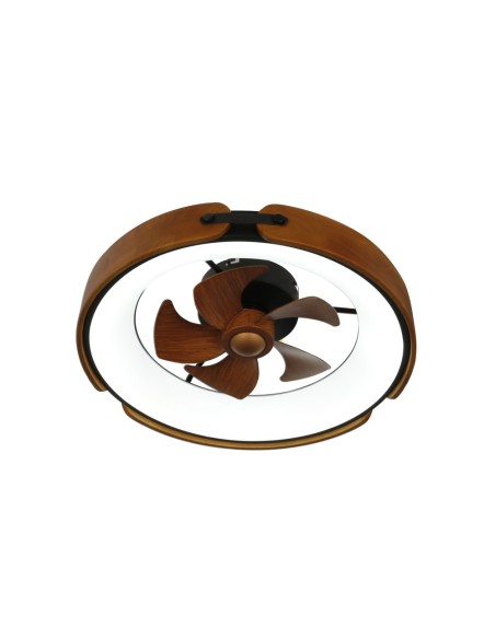 Deckenventilator Messer 50 cm aus rostfarbenem Stahl mit dimmbarem LED
