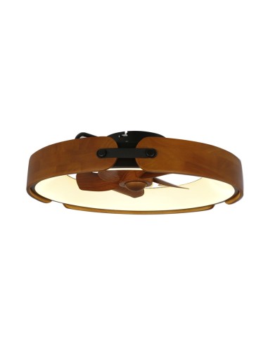 Deckenventilator Messer 50 cm aus rostfarbenem Stahl mit dimmbarem LED
