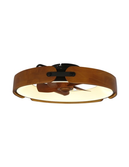 Deckenventilator Messer 50 cm aus rostfarbenem Stahl mit dimmbarem LED