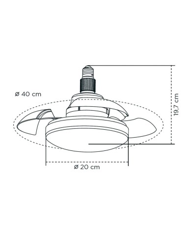 Venty 19W LED Fan Bulb E27 White with Remote Control