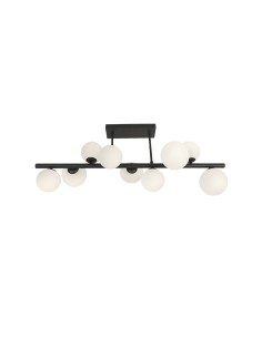 Boston Ceiling Light Black 9 G9 Opal Glass