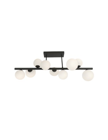 Boston Ceiling Light Black 9 G9 Opal Glass