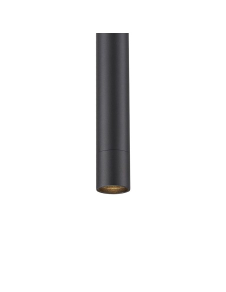Luminária pendente Slim preta com cabo têxtil
