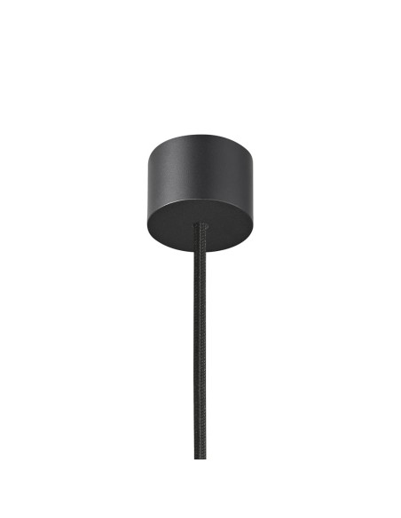Luminária pendente Slim preta com cabo têxtil