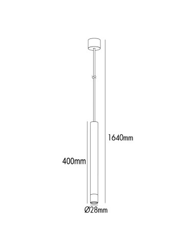 Luminária pendente Slim preta com cabo têxtil