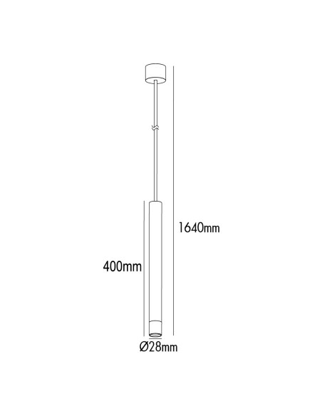 Luminária pendente Slim preta com cabo têxtil