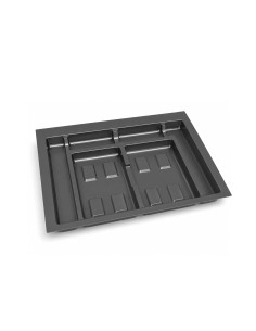 Recycle Emuca 2-hole Kitchen Drawer Bin Base 700mm Module Anthracite Grey