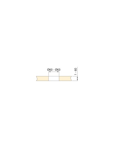 Removable Vertical Push Multi-socket 60mm, 3 Schuko and 1 USB C, Stainless Steel