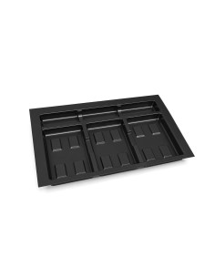 Recycle Emuca Drawer Bin Base 3-hole 800mm Module Black Plastic