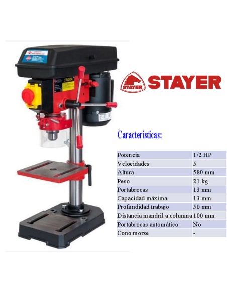 STAYER TR130C 1/2 HP Desktop Column Drill