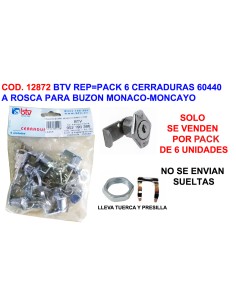 Fechadura Caixa Postal Monaco Cromo Pack 6 Uds Ref 60467