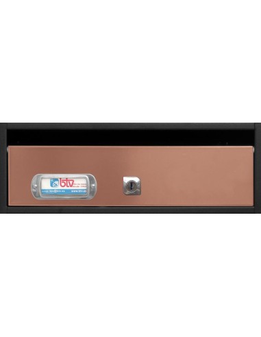 Aneto Community Horizontal Bronze Mailbox 345x120x250 mm with Back