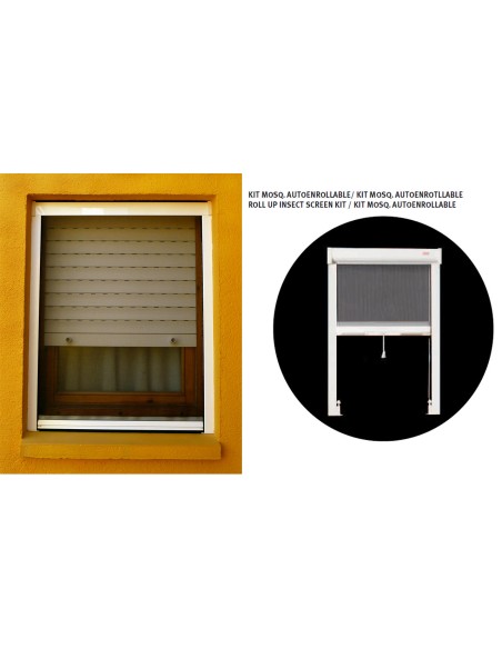 Self-retractable mosquito net kit 160x160 cm white