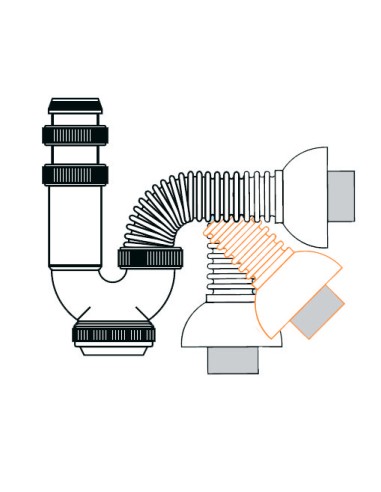 Sifão exterior para lavabidés TECNO T33F saída vertical 1-1/2 polegadas