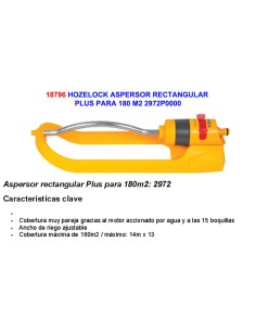 Aspersor retangular Plus HOZELOCK para 180 m2 2972P0000