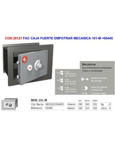 FAC Model 101-M Mechanical Recessed Safe