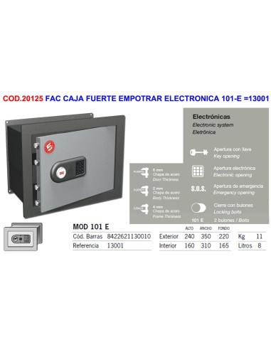 Elektronische Einbausafe FAC Modell 101-E